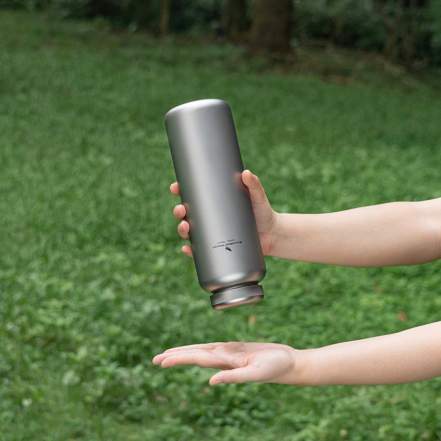Boundless Voyage 1200ml Titanium Water Bottle with Dual Lids – Wide Mouth Leakproof Outdoor Bottle for Camping, Hiking, Gym & Travel