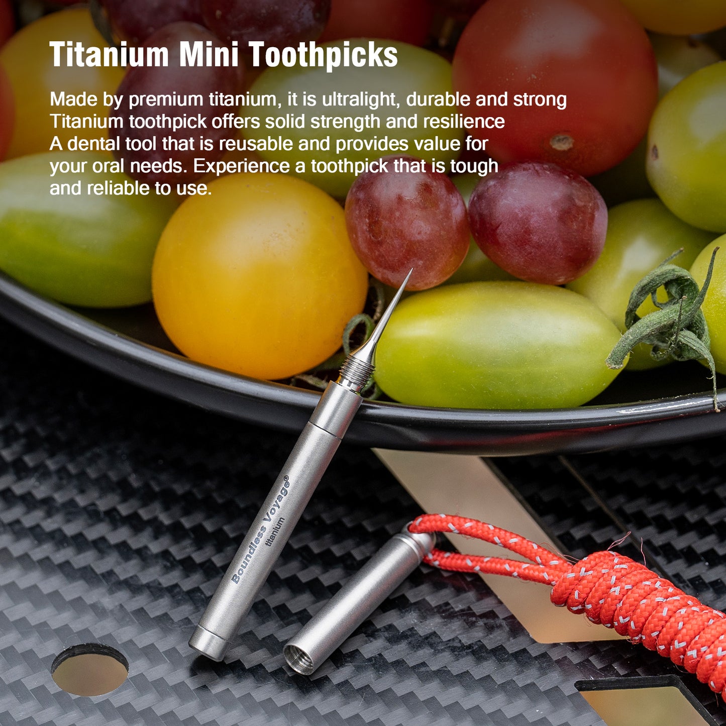 Boundless Voyage Titanium Toothpick Holder – Mini Portable EDC Toothpick Case & Multi-Use Tool for Travel & Outdoor