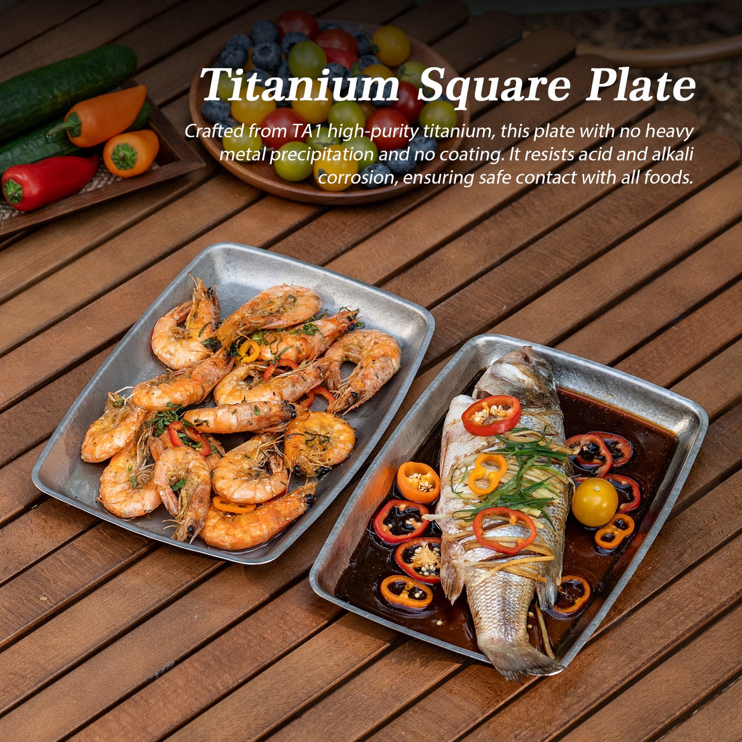 Boundless Voyage 27.7cm Titanium Square Plate | 186g Ultralight Camping Dinner Tray | Heat-Resistant & Dishwasher Safe Outdoor Tableware