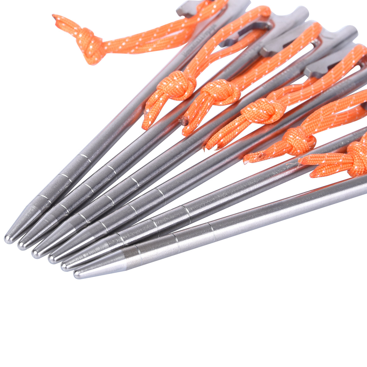 Boundless Voyage Titanium Alloy Tent Stakes (6pcs) – Ultralight Pegs 20/24/30/35/40cm for Camping, Hiking & All-Terrain Shelter Setup