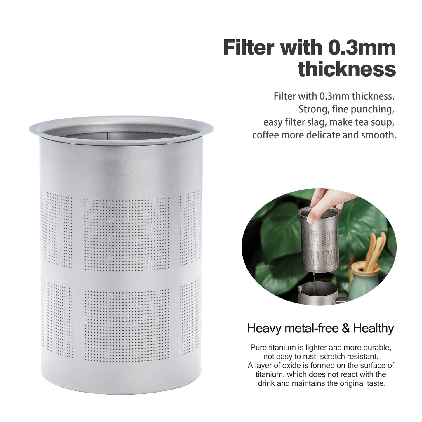 Boundless Voyage 380ml Ultralight Titanium Teapot | 136g Portable Coffee Kettle with Filter | Anti-Scald Handle for Camping & Hiking