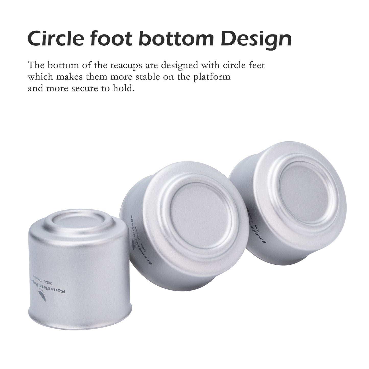 Boundless Voyage 3-Piece Titanium Double-Walled Tea Cup Set | 30ml Mini Insulated Coffee Mugs | Anti-Scald Ultralight Tasting Cups for Camping