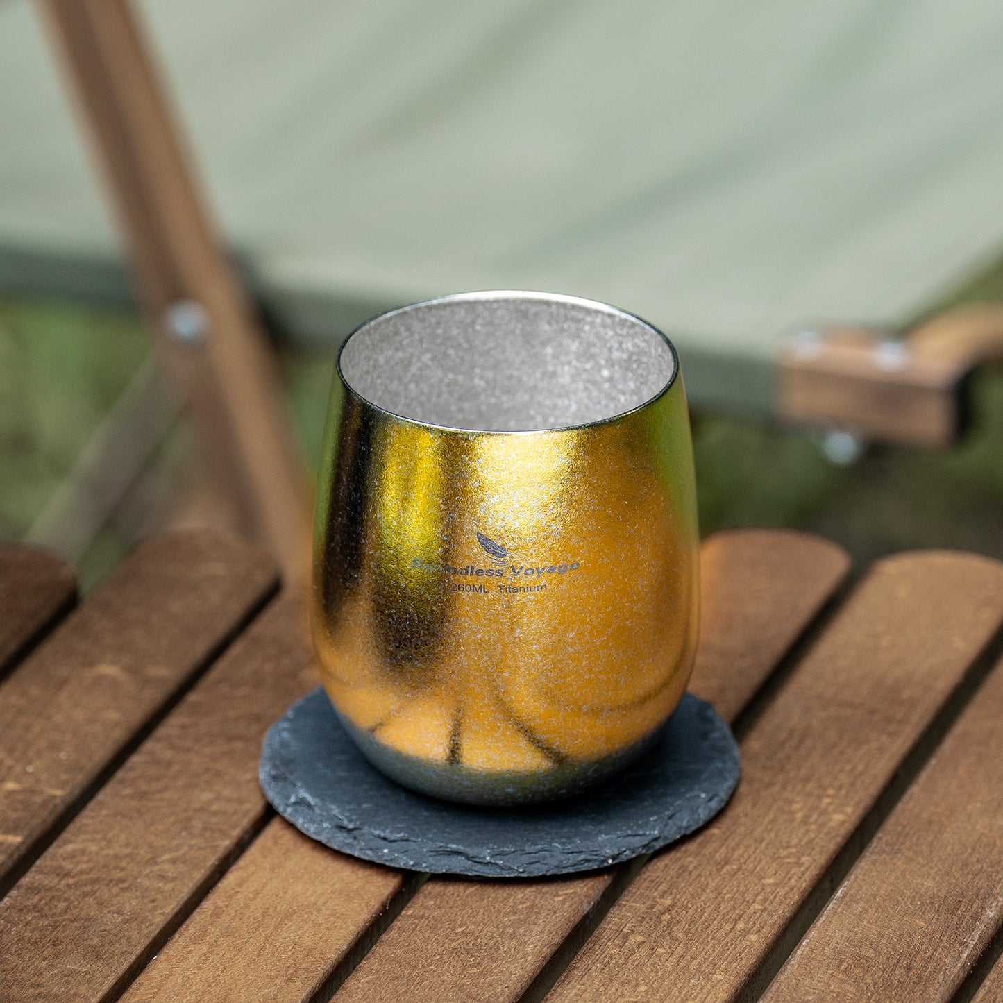 Boundless Voyage Titanium Double-Wall Cup – Ultralight TA1 Camping Coffee Mug for Travel, Hiking & Outdoor Use