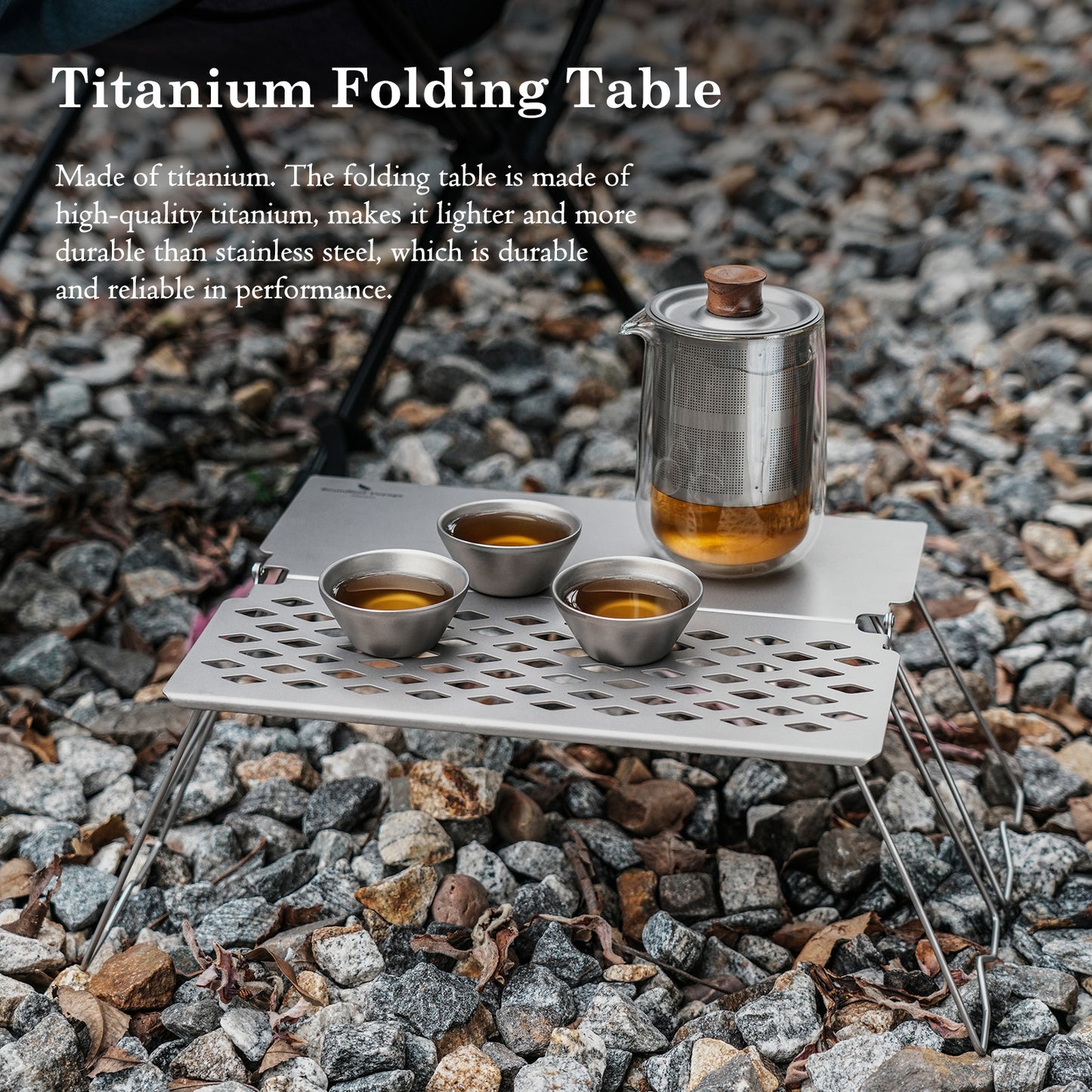 Boundless Voyage Titanium Folding Camping Table with Legs Outdoor Tableware Suitable for Picnic Camping Outdoor Hiking