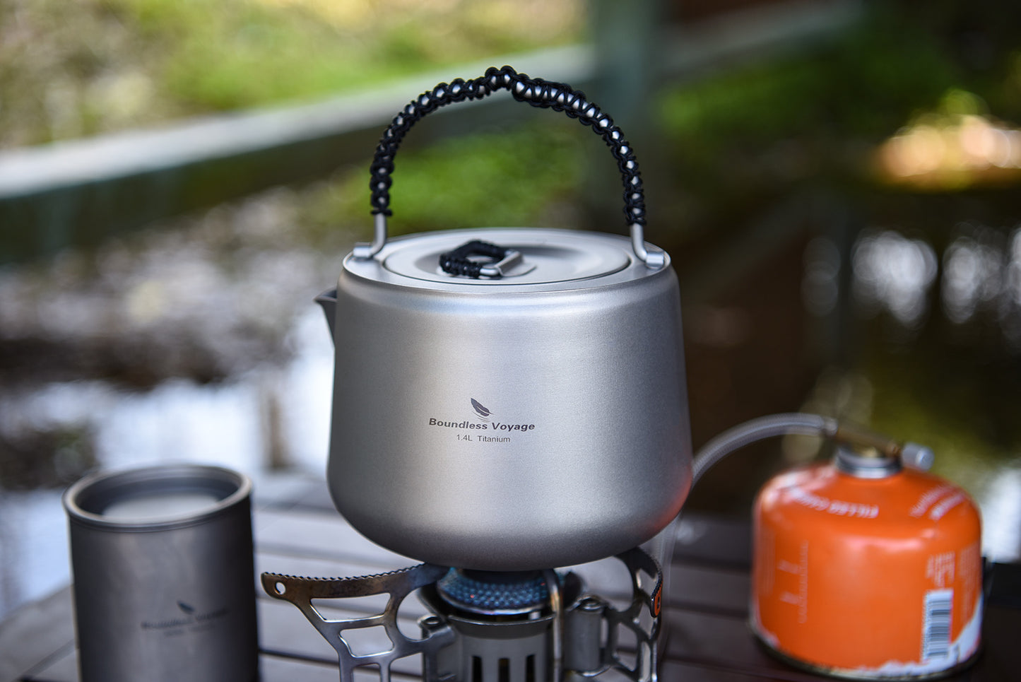 Boundless Voyage 1.4L Ultralight Titanium Kettle with Filter | Anti-Scald Handle & Lid | Perfect for Camping, Hiking, Tea & Coffee