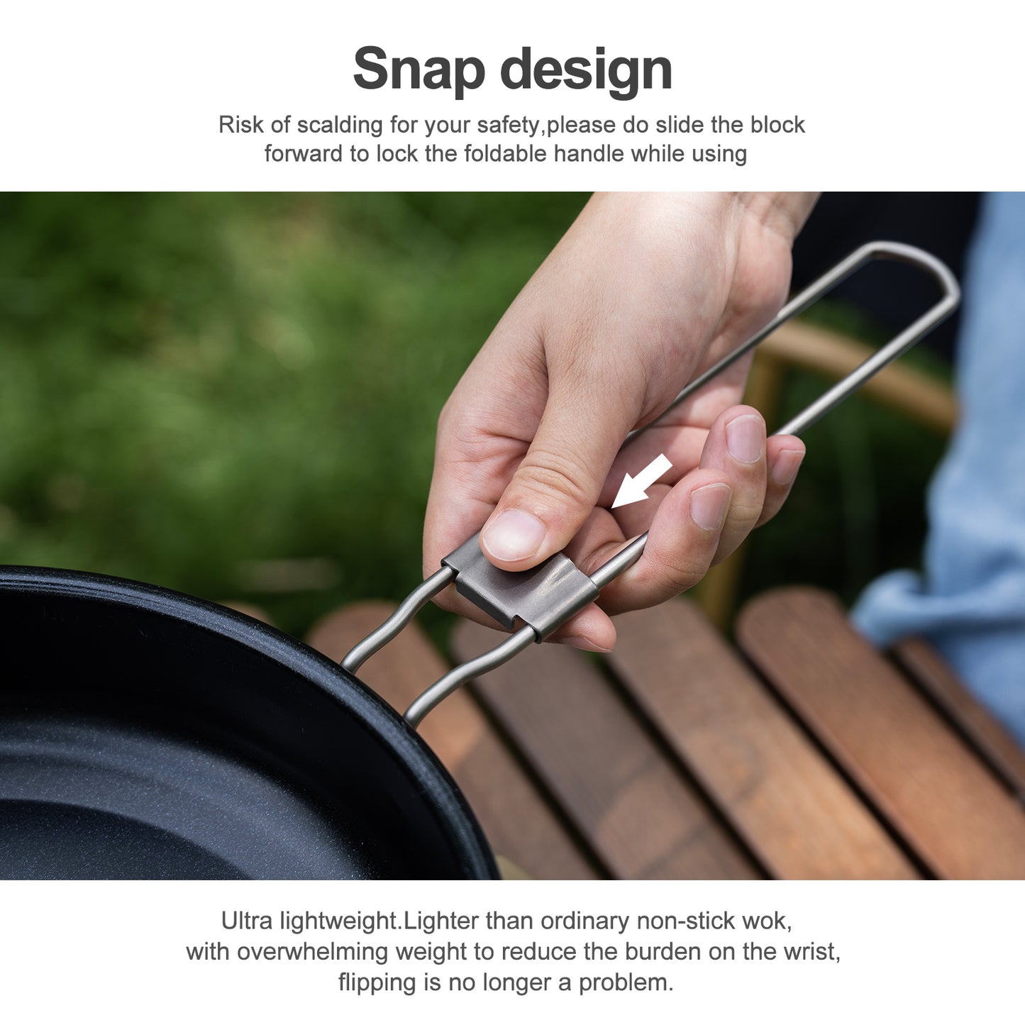 Boundless Voyage Titanium Non-Stick Frying Pan – Ultralight Camping Skillet with Folding Handle