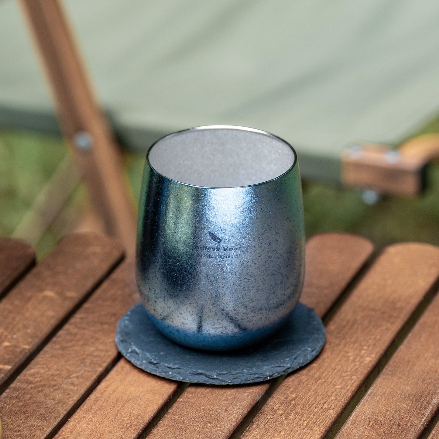 Boundless Voyage Titanium Double-Wall Cup – Ultralight TA1 Camping Coffee Mug for Travel, Hiking & Outdoor Use