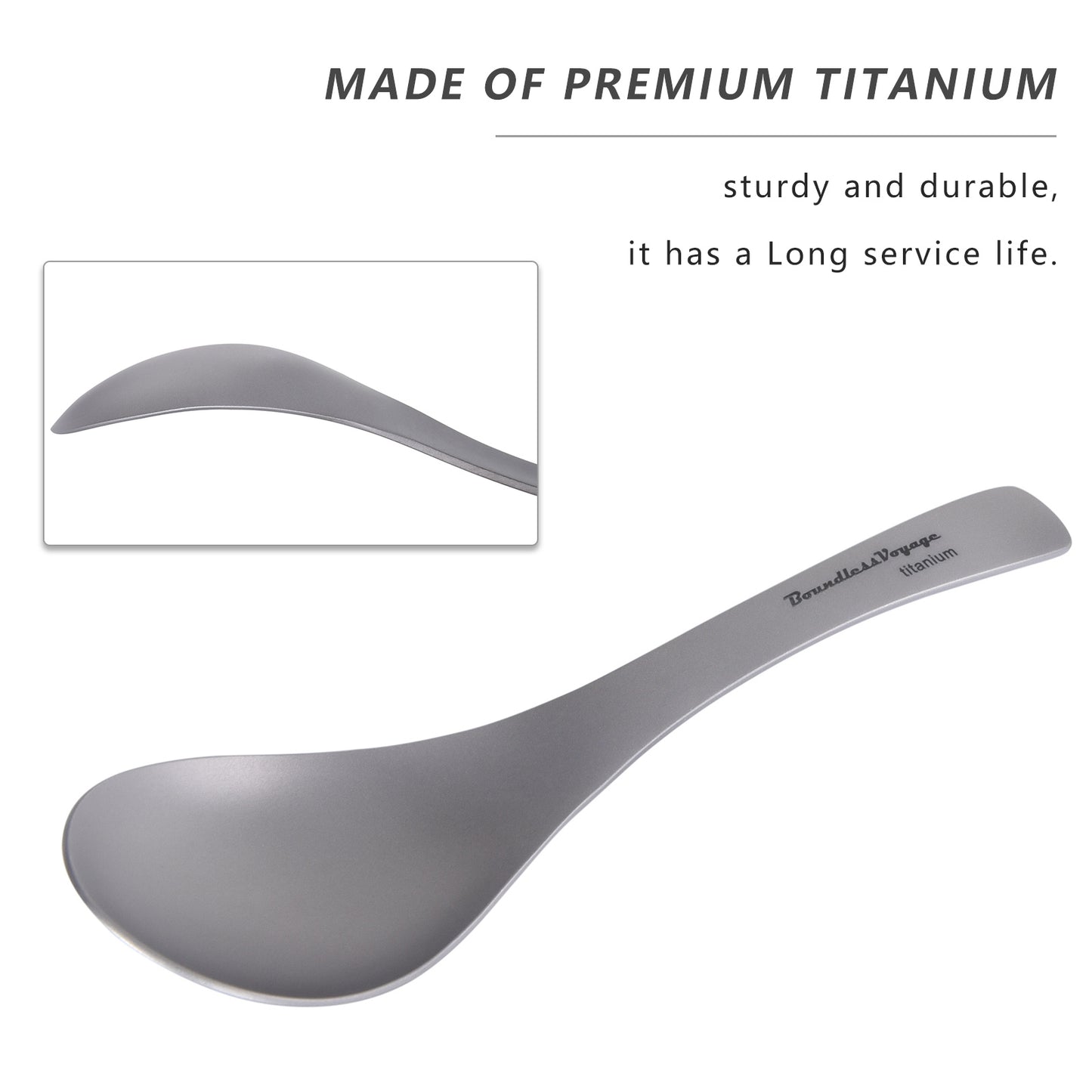 Boundless Voyage Titanium Spoon  For Home Outdoor Camping Ultralight Cutlery for Soup Portable tableware