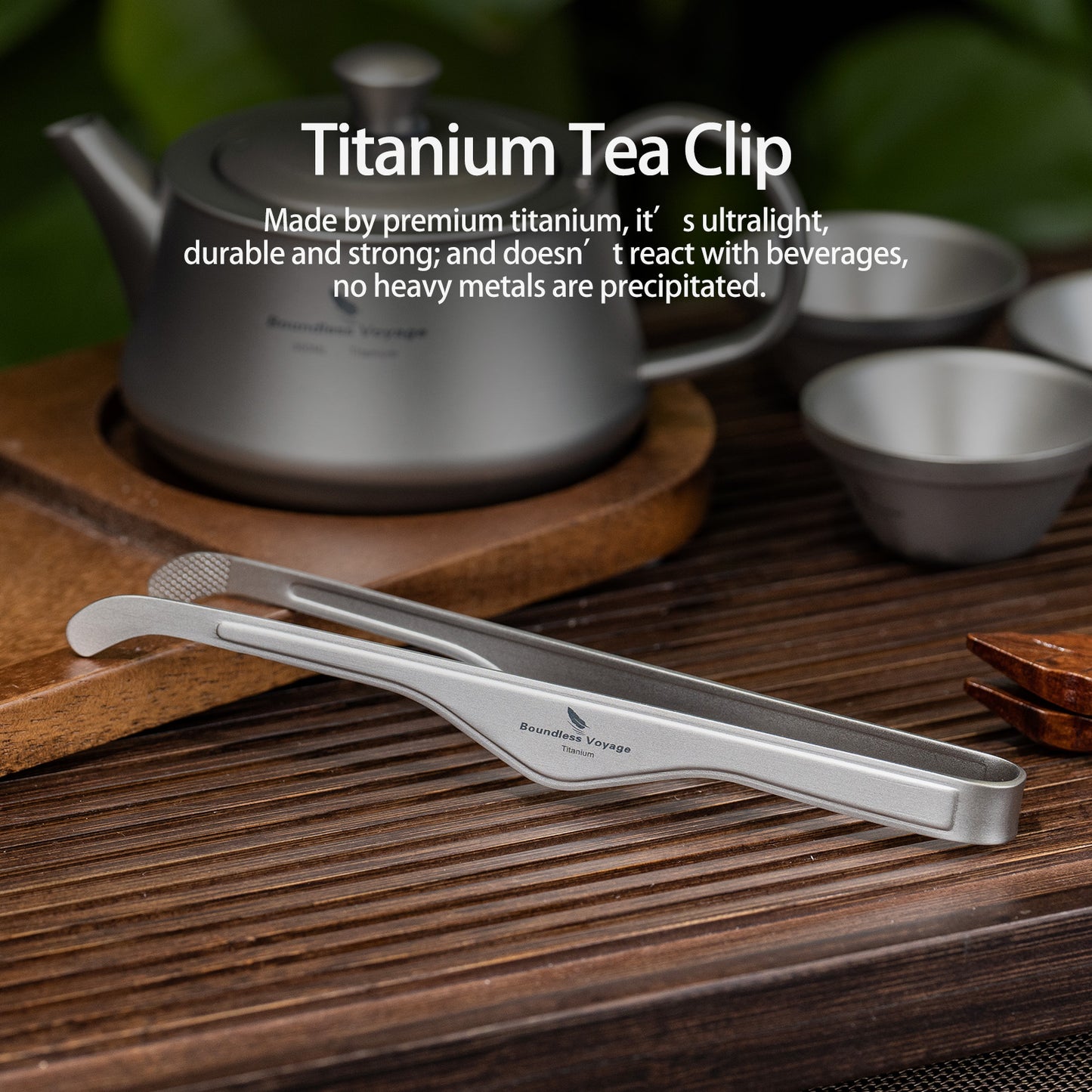 Boundless Voyage Titanium Tongs 17cm – Ultralight Anti-Scald Tweezers for BBQ, Cooking, Tea & Outdoor Use