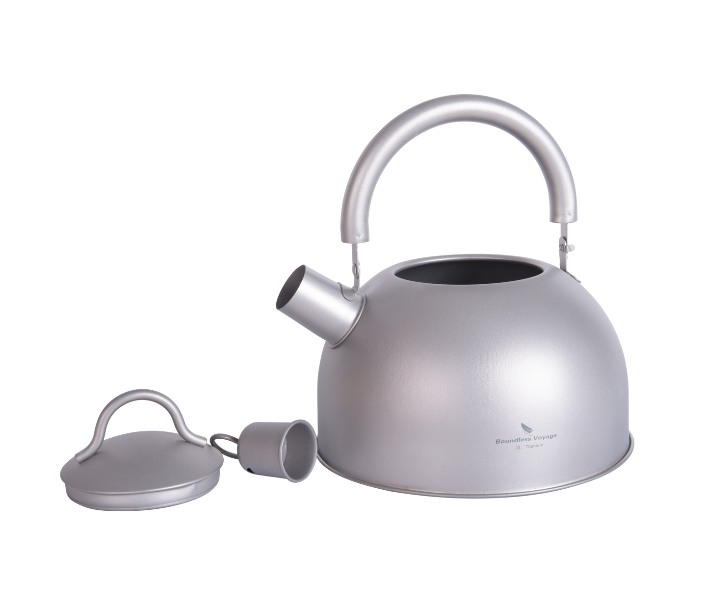 Boundless Voyage 2L Ultralight Titanium Whistling Kettle | Food-Grade TA1 Tea Pot for Family Camping, RV & Home | Fast Boiling & Anti-Ru