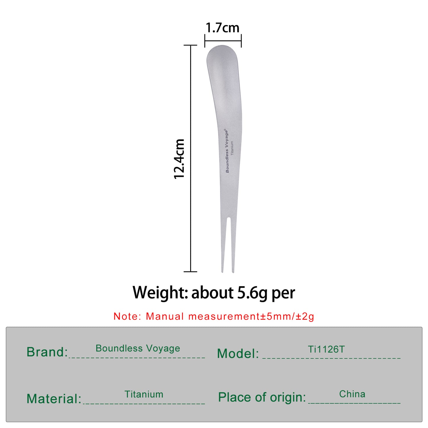 Boundless Voyage Titanium Dual-Use Fork & Spoon Set – 5pcs Ultralight Camping Cutlery with Drawstring Bag for Fruits, Coffee, Ice Cream & Travel