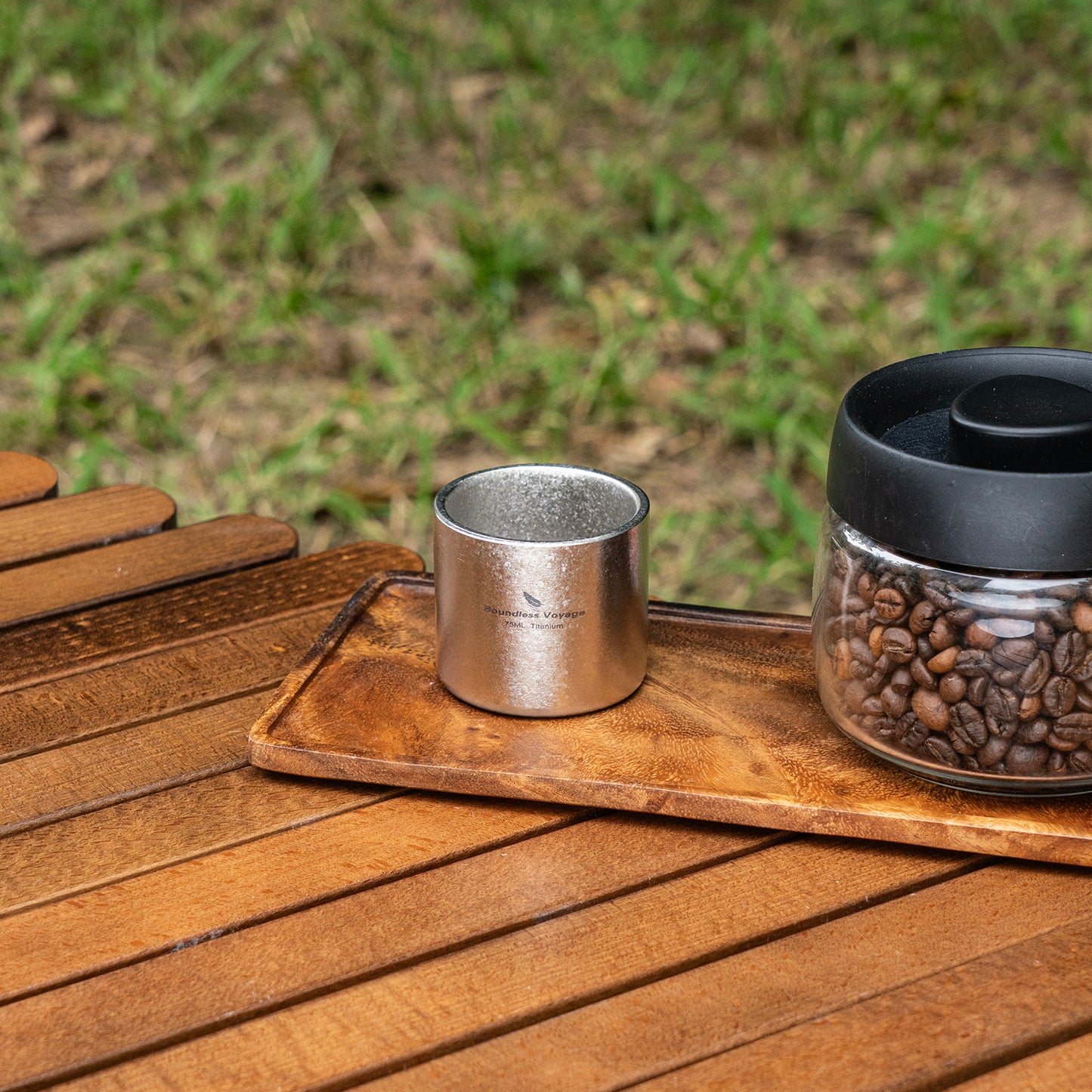 Boundless Voyage 75ml Titanium Double-Wall Mug – Ultralight Heat-Resistant Camping Cup with Storage Bag for Coffee & Tea