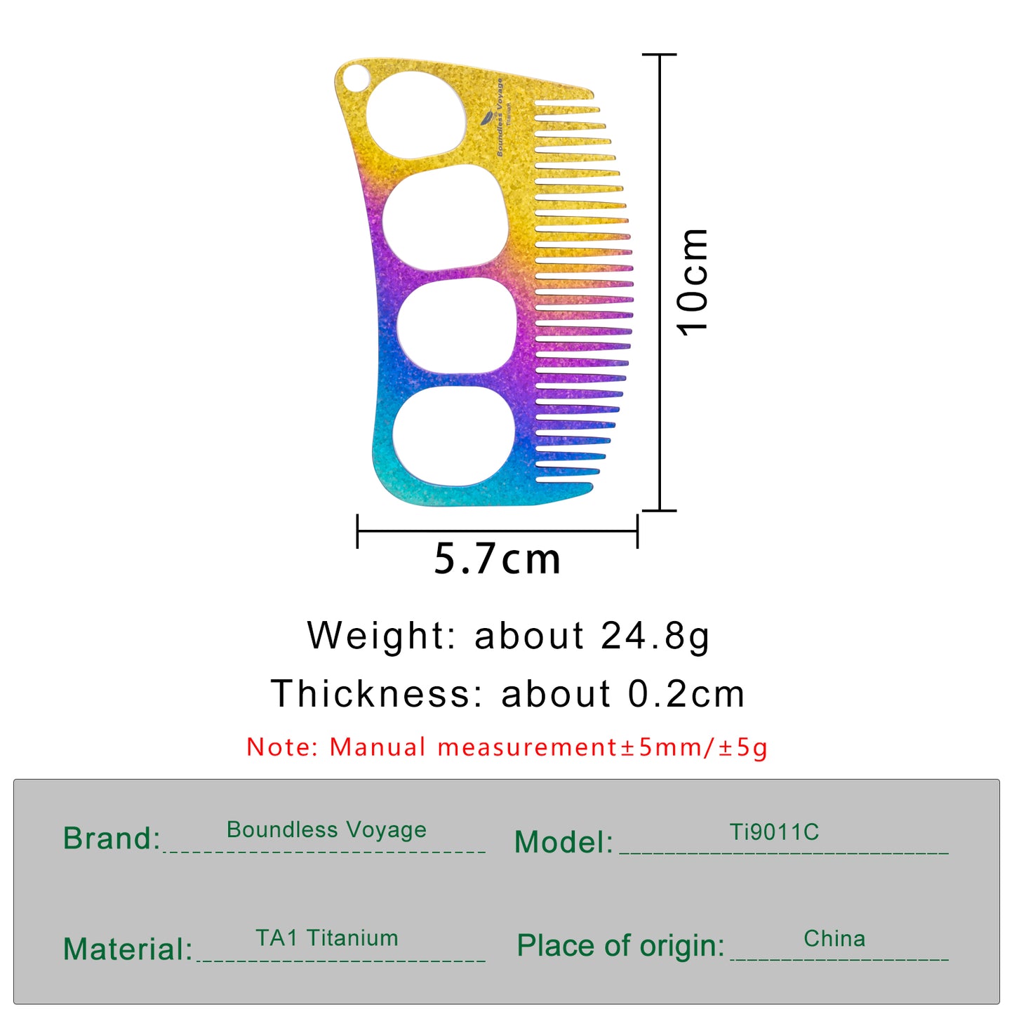 Boundless Voyage Titanium Crescent Hair & Beard Comb – Lightweight Unisex Grooming Tool for Home & Travel
