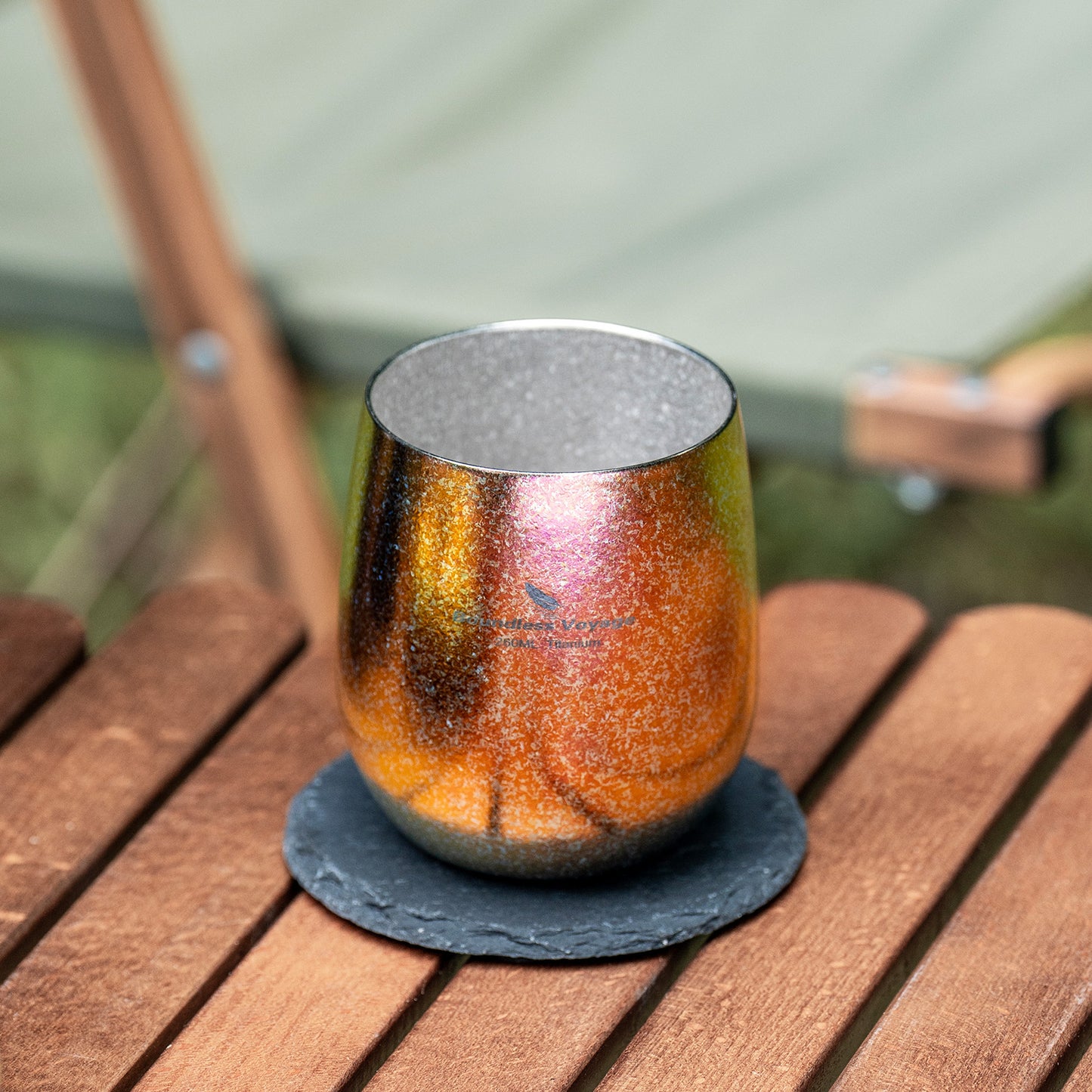Boundless Voyage Titanium Double-Wall Cup – Ultralight TA1 Camping Coffee Mug for Travel, Hiking & Outdoor Use