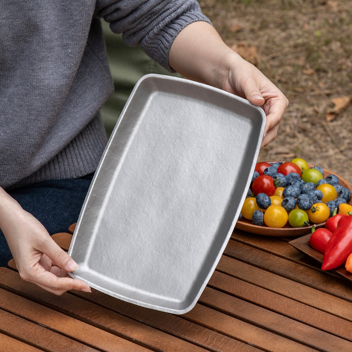 Boundless Voyage 27.7cm Titanium Square Plate | 186g Ultralight Camping Dinner Tray | Heat-Resistant & Dishwasher Safe Outdoor Tableware