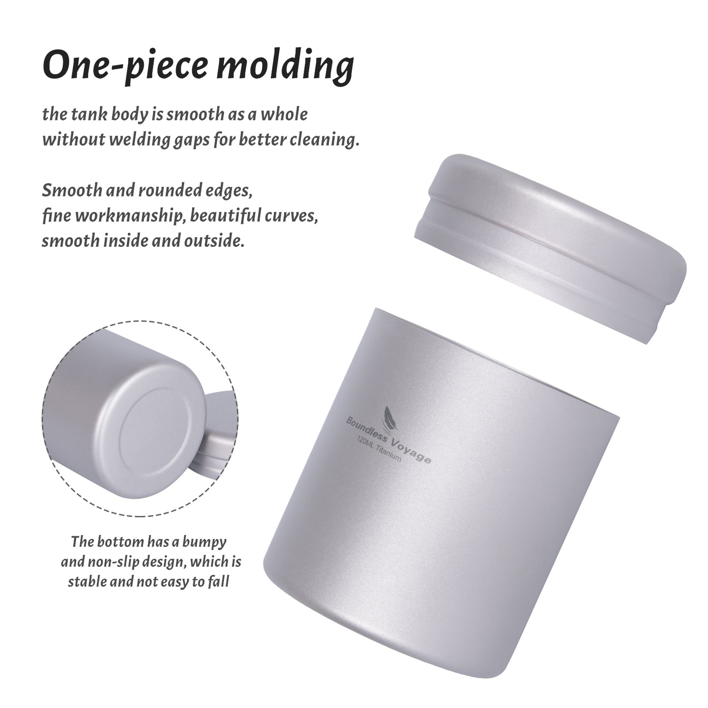 Boundless Voyage 200ml Titanium Tea Caddy – Ultralight Portable Tea Canister for Loose Leaf Tea, Coffee Beans, Spices & Dry Food Storage