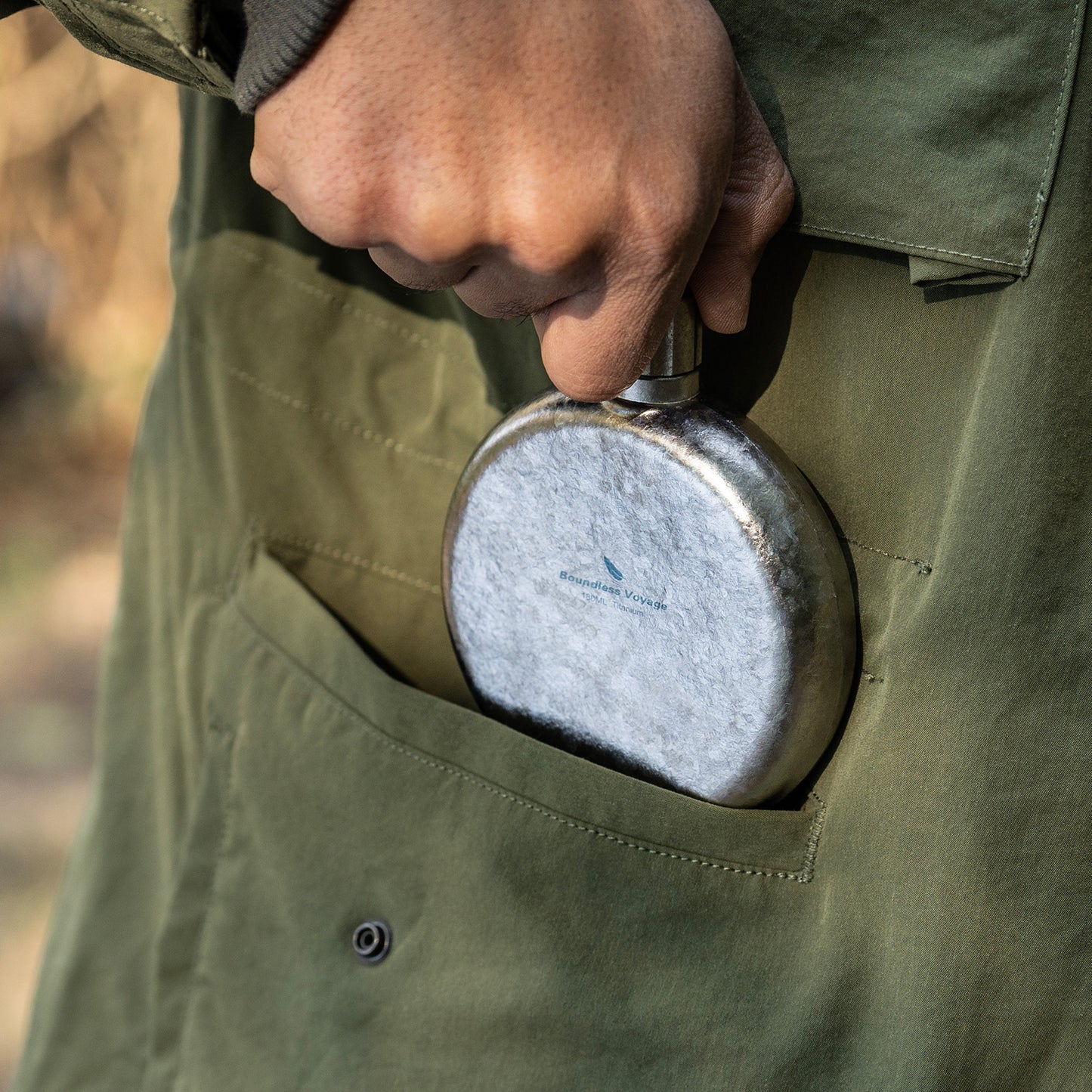 Boundless Voyage 180ml Crystallized Titanium Hip Flask | Luxury Ice-Texture Round Whiskey Bottle with Funnel | Ultralight & Non-Toxic Liquor Flagon for Gifting, EDC & Travel