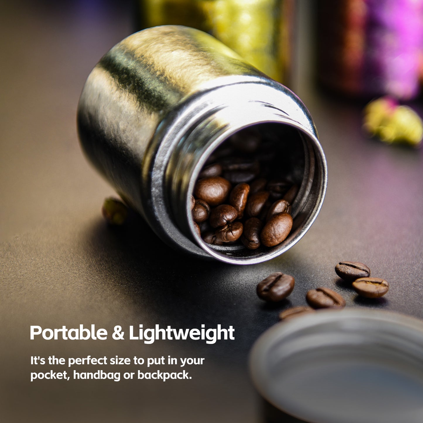 Boundless Voyage Mini Titanium Tea Caddy – Colorful Ice Texture Tea Canister for Loose Leaf Tea, Coffee, Spices & Portable Dry Storage