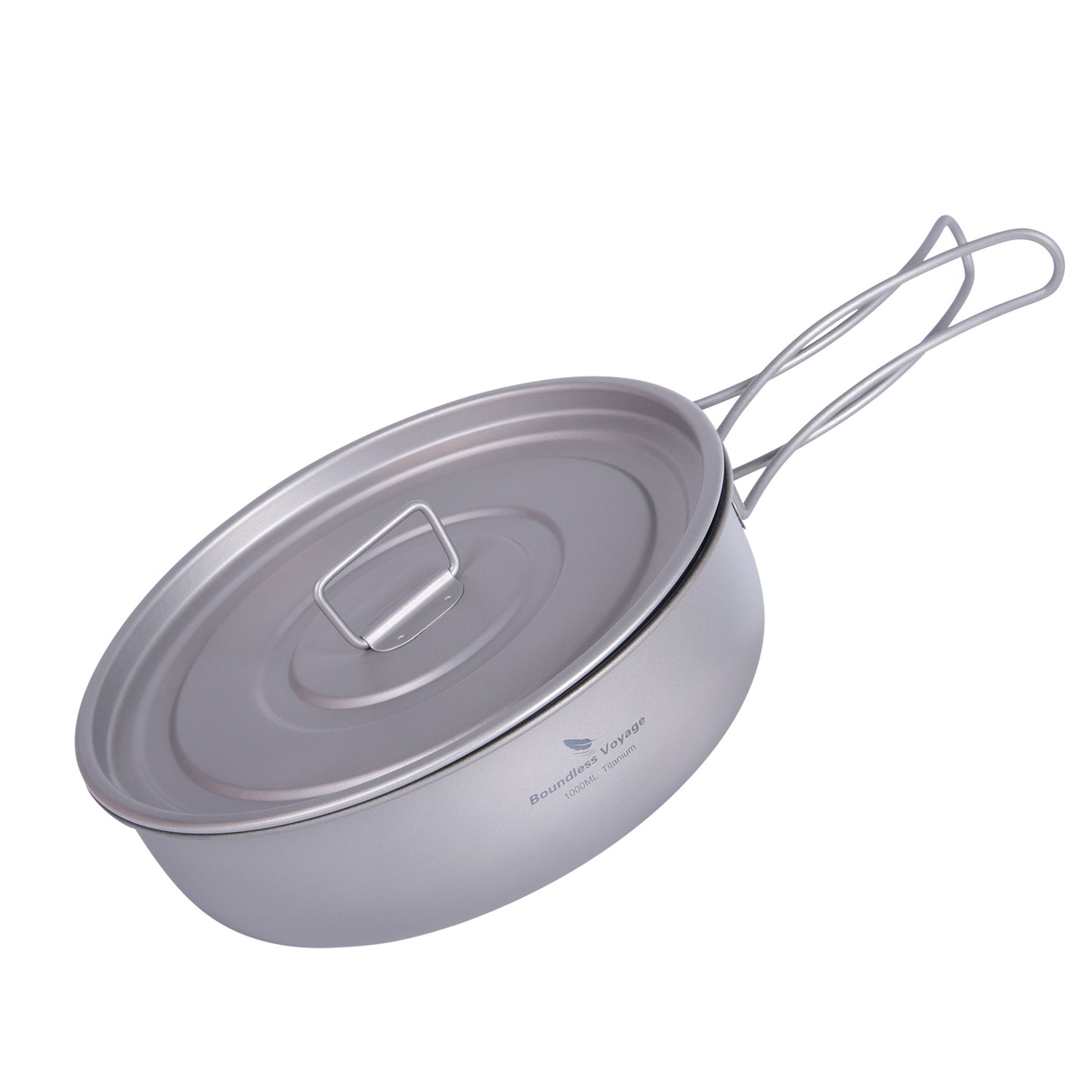 Boundless Voyage 8" Titanium Non-Stick Frying Pan with Lid – Ultralight Camping Skillet with Ceramic Coating for Outdoor Cooking & Home Kitchen