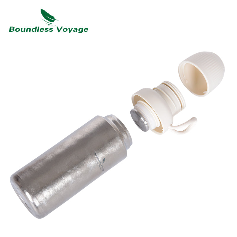 Boundless Voyage Titanium 300ml Vacuum Water Bottle Double-Walled Lightweight Coffee Bottle Leak-Proof Sport Bottle for Travel Outdoor Office