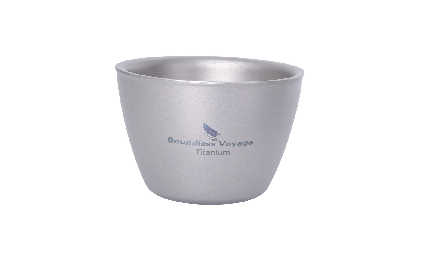 Boundless Voyage 40ml Double-Wall Titanium Sake Cup – Ultralight Insulated Shot Mug, TA1 Titanium Mini Cup for Whiskey, Tea & Outdoor Camping