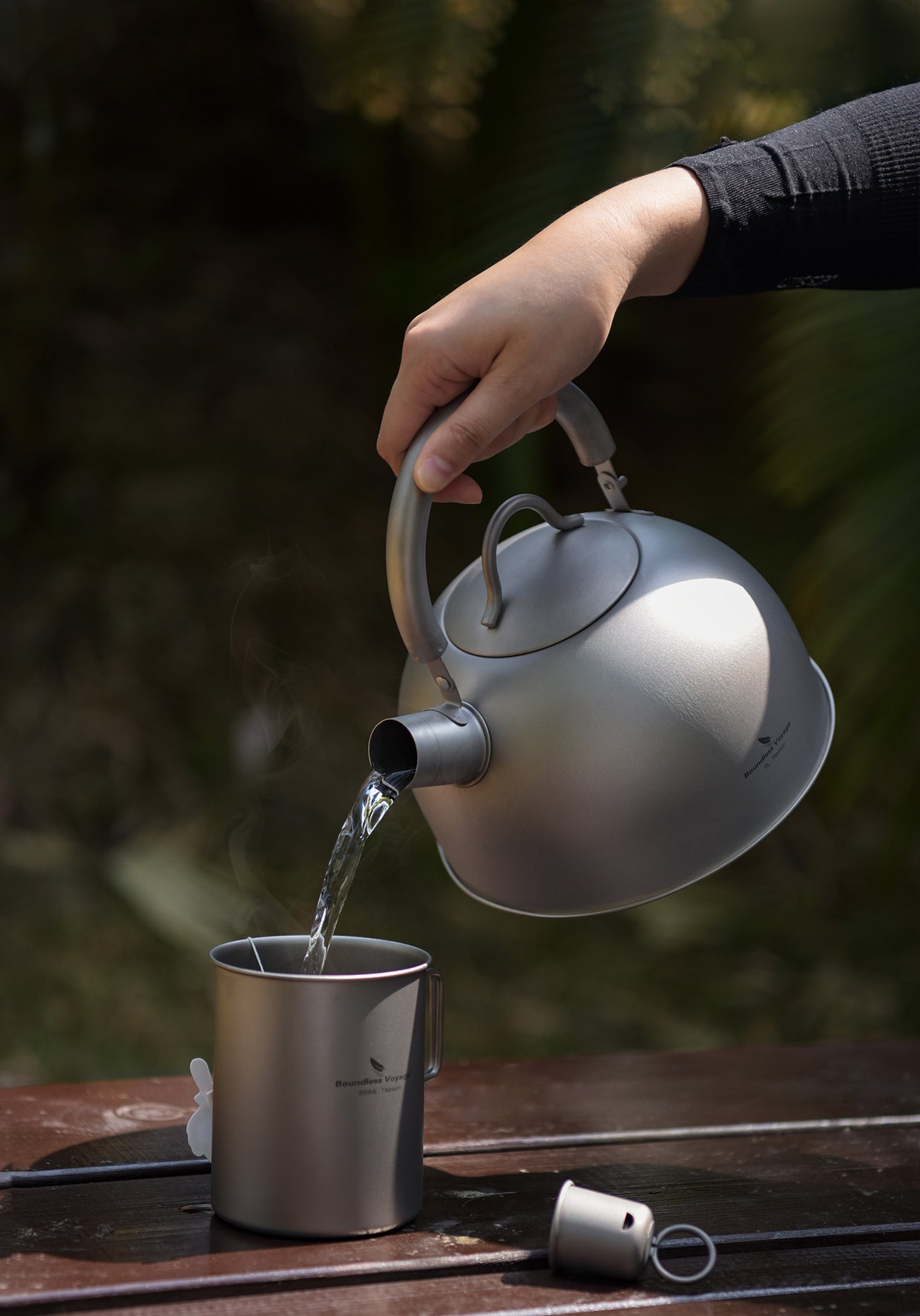 Boundless Voyage 2L Ultralight Titanium Whistling Kettle | Food-Grade TA1 Tea Pot for Family Camping, RV & Home | Fast Boiling & Anti-Ru