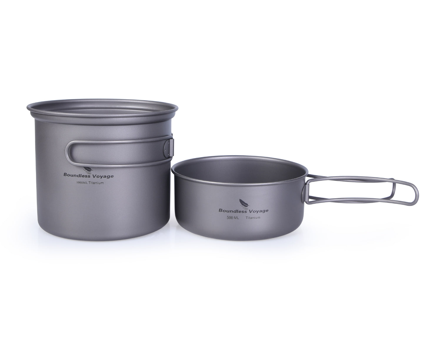 Boundless Voyage Titanium Pot Bowl with Titanium Folding Handle Outdoor Camping Picnic Cookare Tableware Set 1000ml