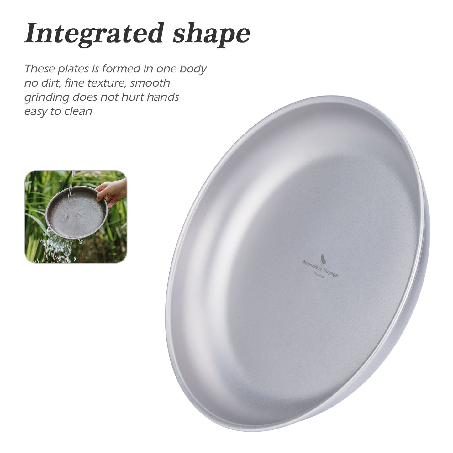 Boundless Voyage Titanium Camping Plate 9" – Ultralight Large Dinner Plate with Mesh Bag for Hiking, Backpacking & Outdoor Dining