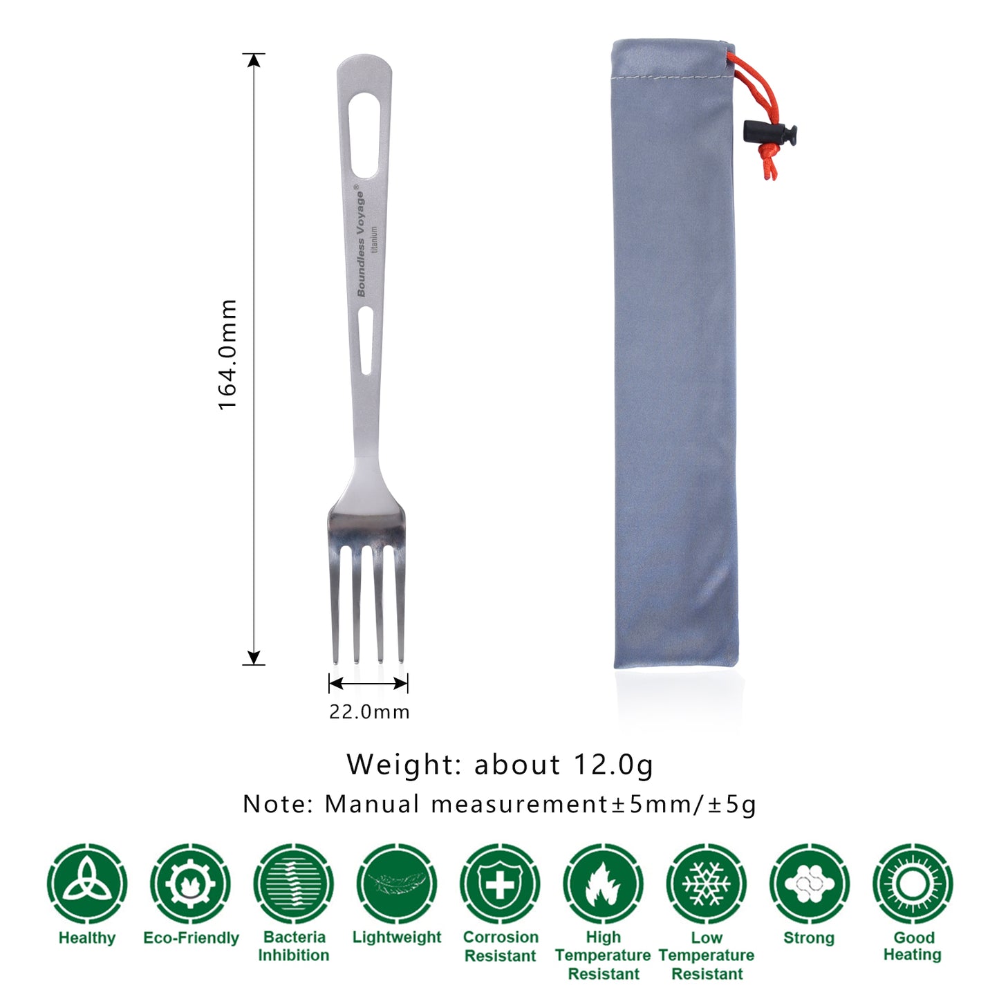 Boundless Voyage Titanium Fork – Ultralight Camping Cutlery for Outdoor & Everyday Use