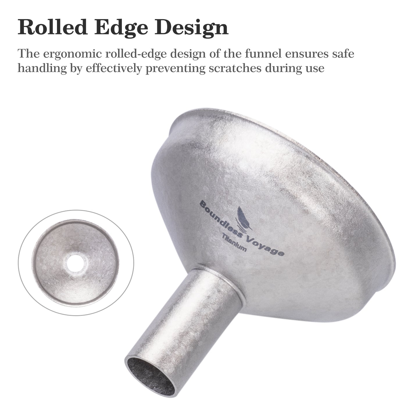 Boundless Voyage Titanium Funnel Ultralight Food-Grade Pouring Tool for Camping  Travel & Home Use