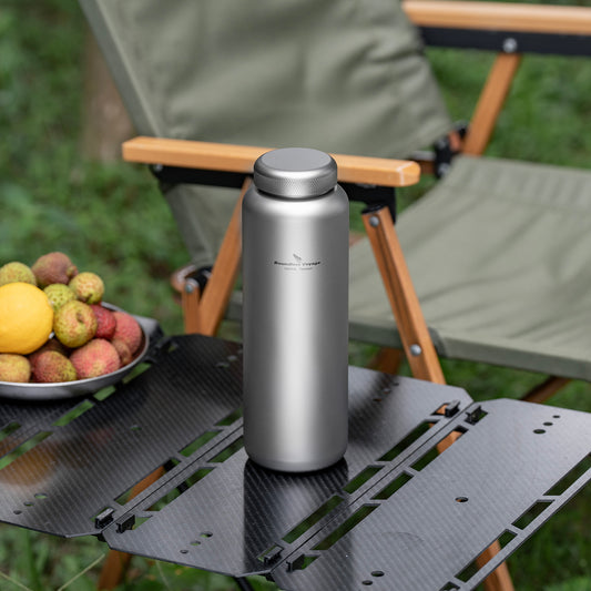 Boundless Voyage 1200ml Titanium Water Bottle with Dual Lids – Wide Mouth Leakproof Outdoor Bottle for Camping, Hiking, Gym & Travel