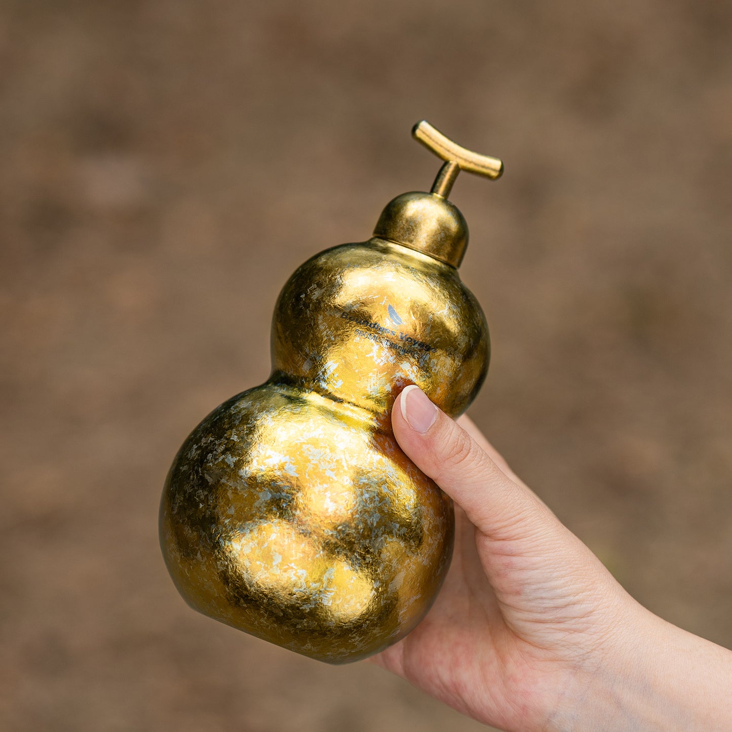 Boundless Voyage Premium Titanium Gourd Flask  | 500ml Crystallized Ice-Texture Canteen | Ultralight & Rustproof Alcohol Drinkware for Hiking & Camping