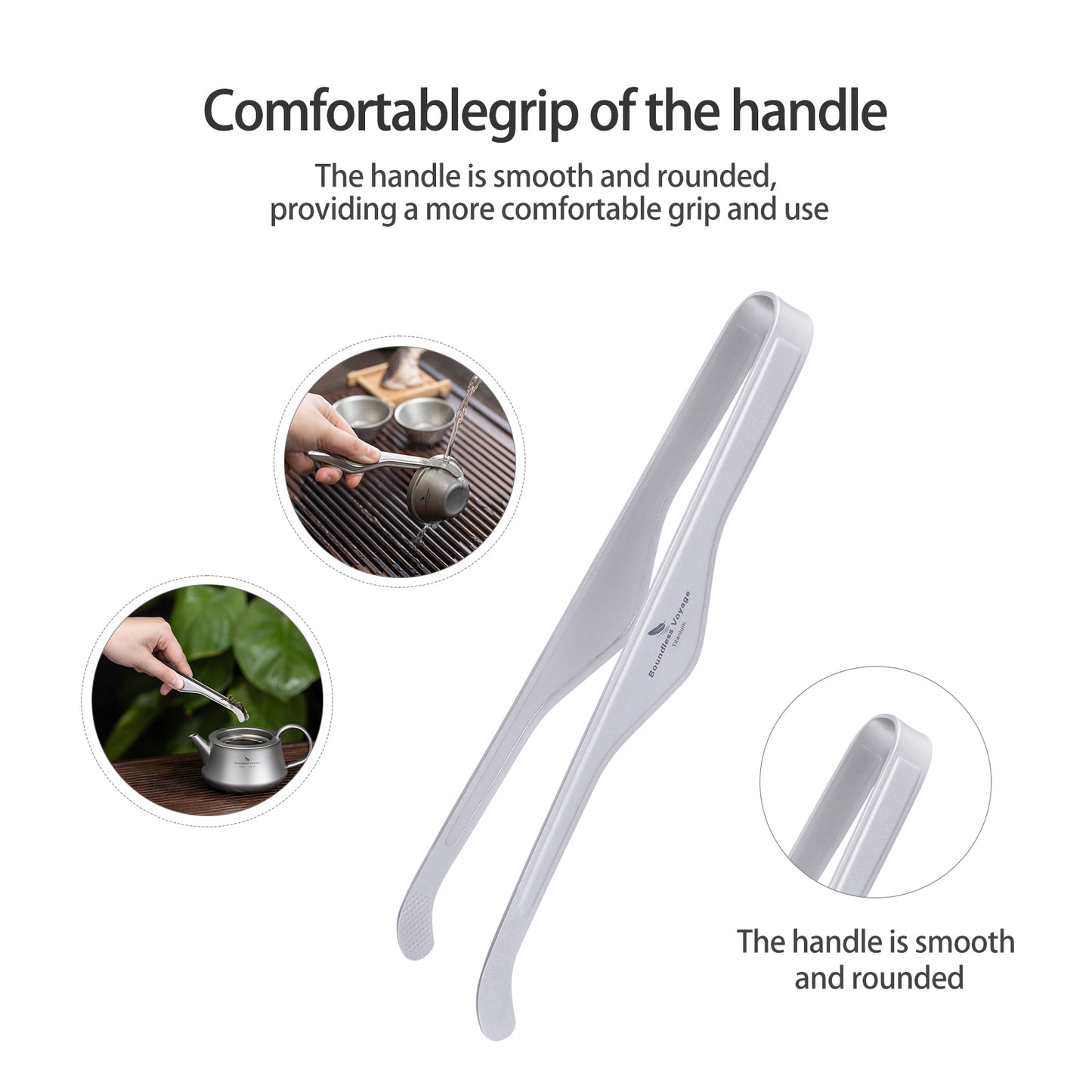 Boundless Voyage Titanium Tongs 17cm – Ultralight Anti-Scald Tweezers for BBQ, Cooking, Tea & Outdoor Use