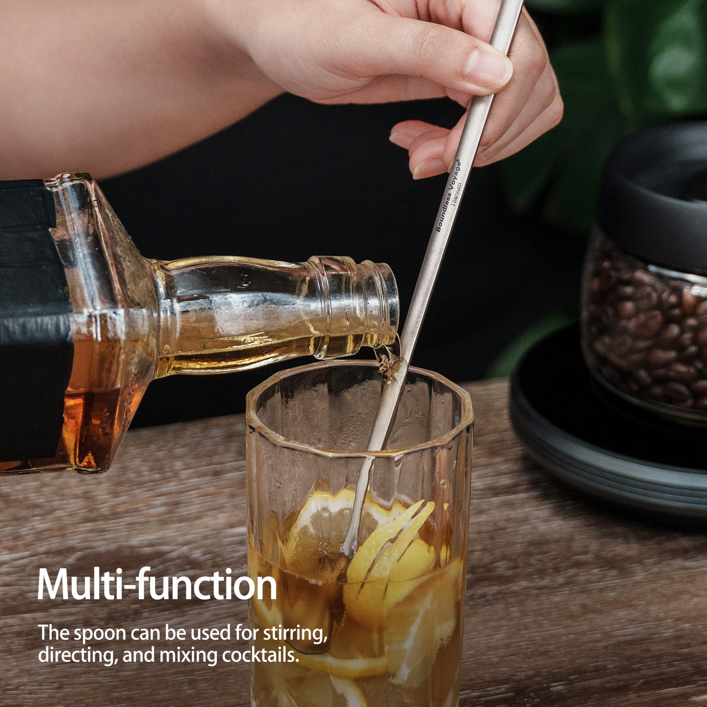 Boundless Voyage Titanium Long Handle Coffee Spoon 228mm – Ultralight Camping Spoon for Deep Mug, Bottle & Outdoor Cooking