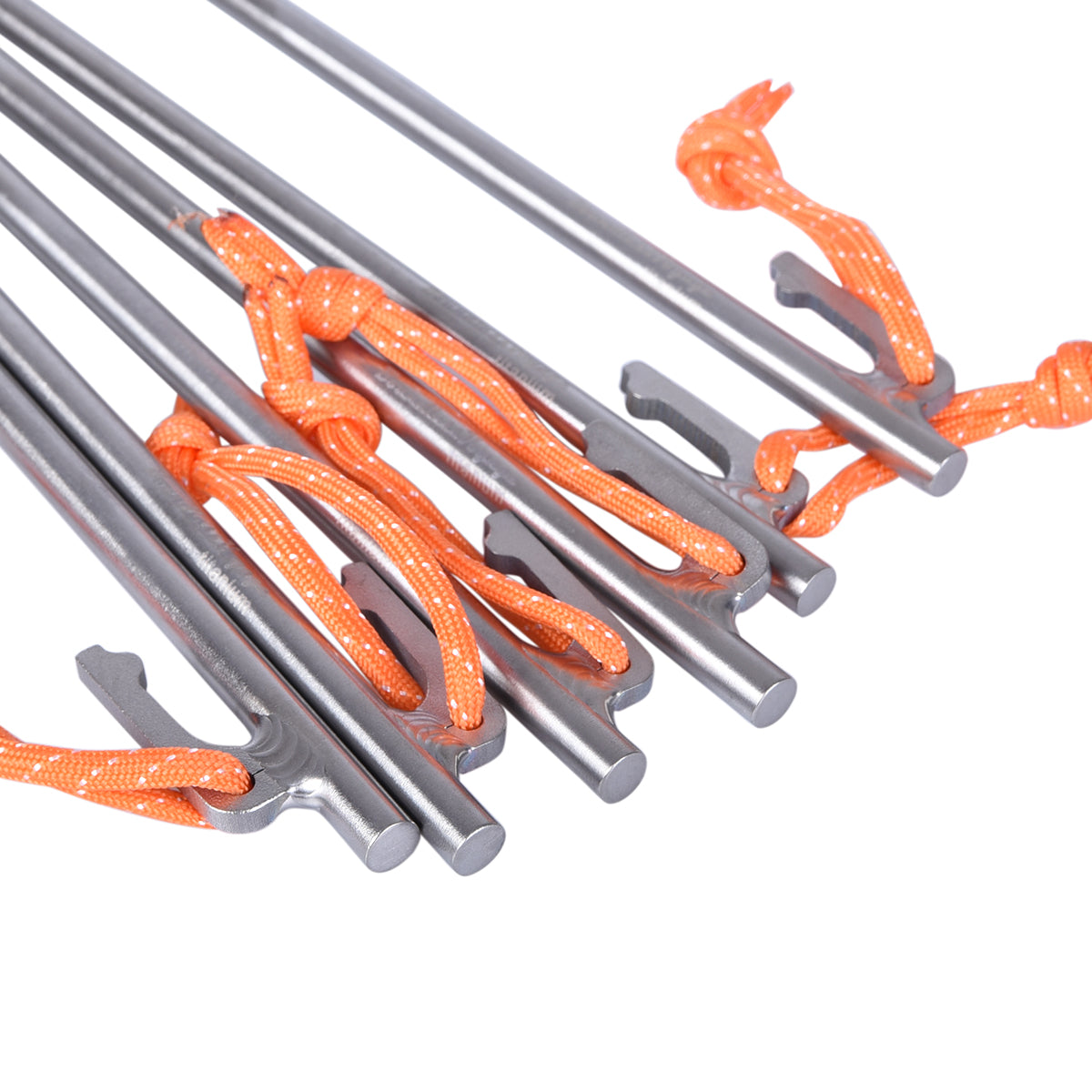 Boundless Voyage Titanium Alloy Tent Stakes (6pcs) – Ultralight Pegs 20/24/30/35/40cm for Camping, Hiking & All-Terrain Shelter Setup