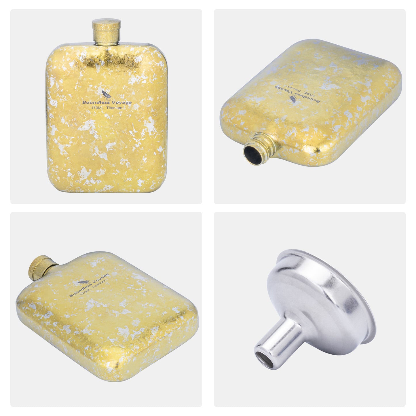 Boundless Voyage Ultralight Titanium Hip Flask | Pocket Size Whiskey & Liquor Bottle | Leakproof & Non-Toxic Metal Flask for Camping, Hiking, EDC & Premium Groomsmen Gifts