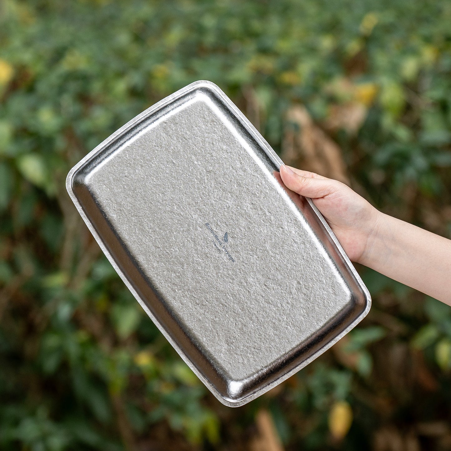 Boundless Voyage 27.7cm Titanium Square Plate | 186g Ultralight Camping Dinner Tray | Heat-Resistant & Dishwasher Safe Outdoor Tableware