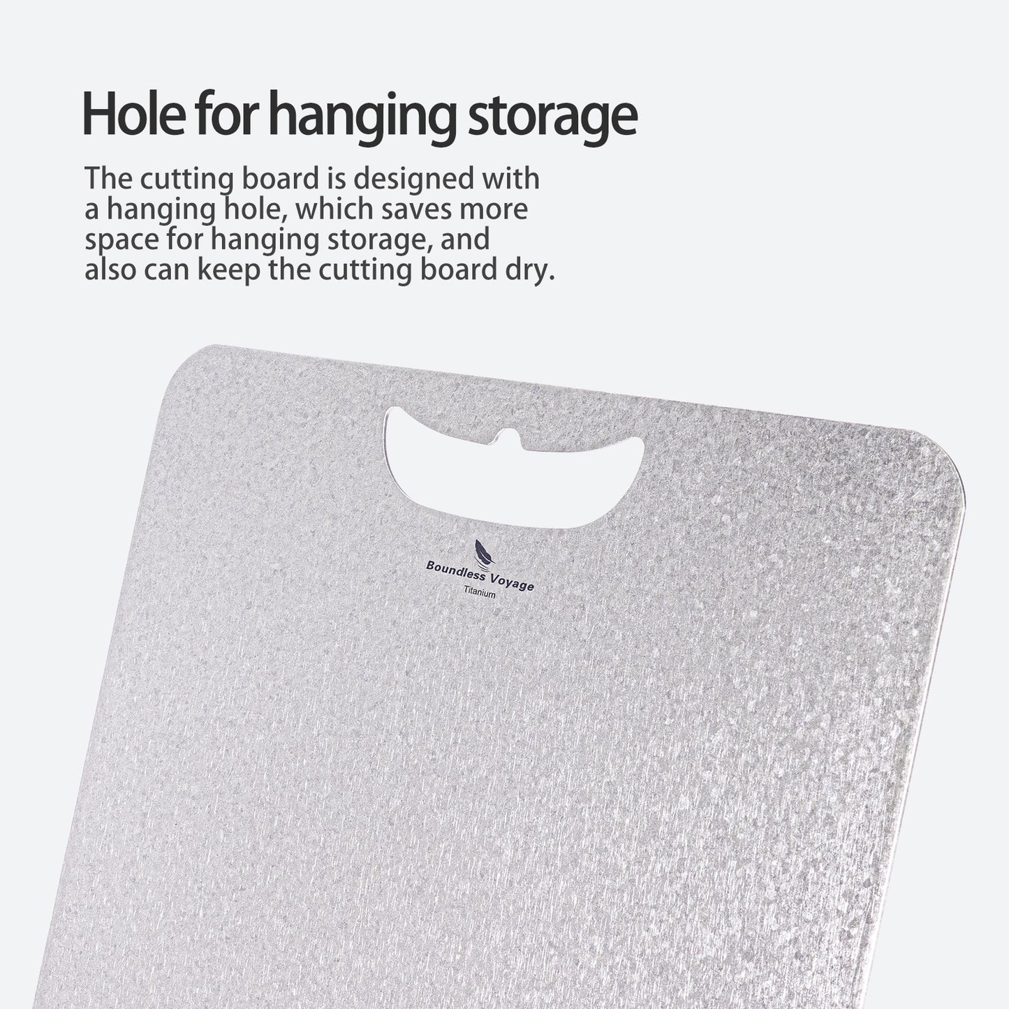 Boundless Voyage Titanium Cutting Board – Medium Lightweight Metal Chopping Board for Kitchen, Camping & Outdoor Cooking