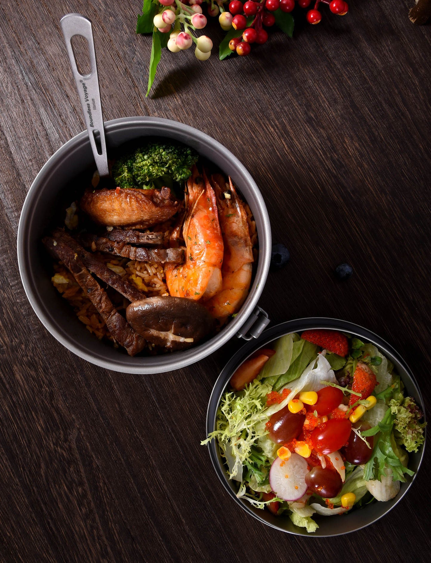 Boundless Voyage Titanium Lunch Box with Lid – Multi-Layer Bento Box for Salad, Soup & Daily Meals | Uncoated, Lightweight & Durable