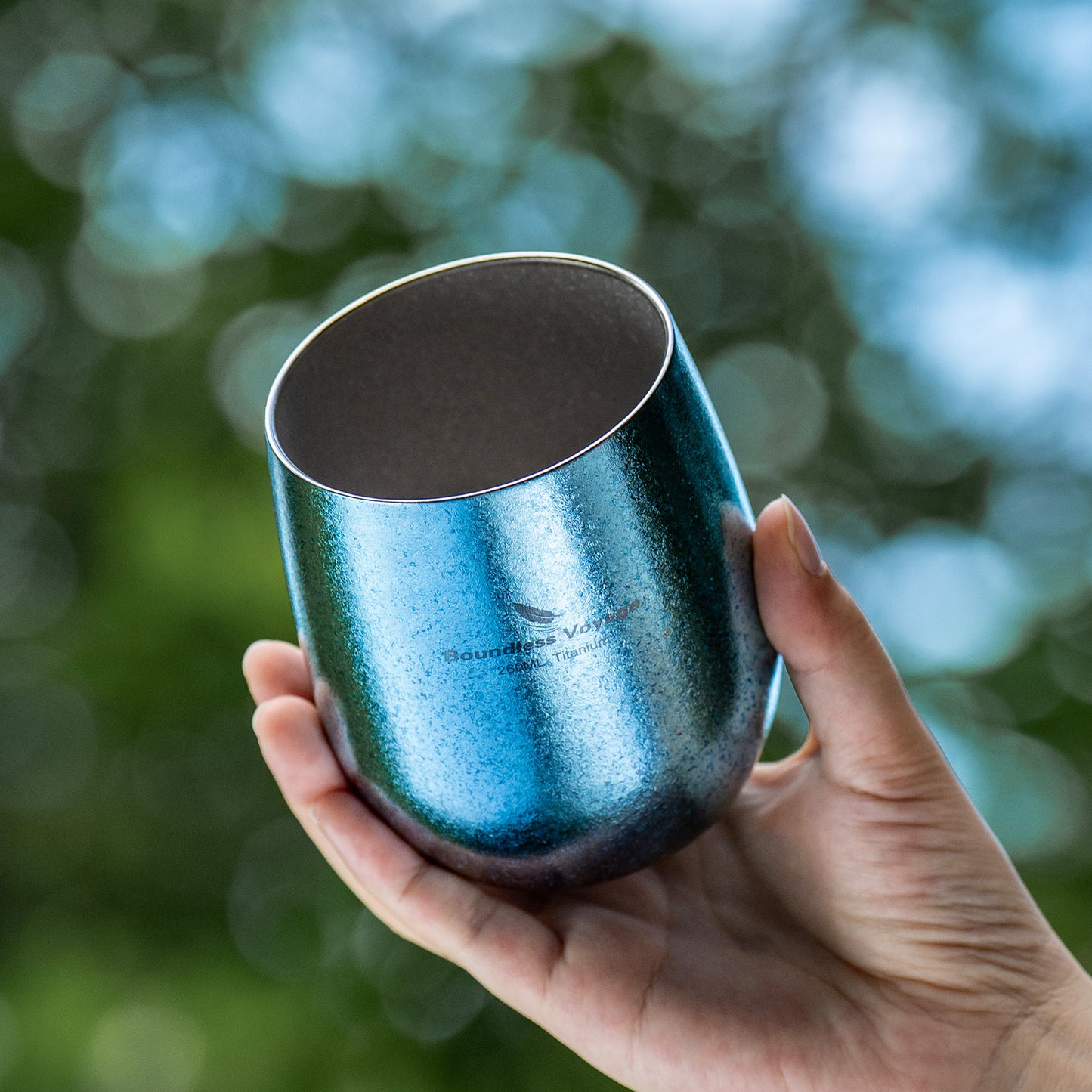 Boundless Voyage Titanium Double-Wall Cup – Ultralight TA1 Camping Coffee Mug for Travel, Hiking & Outdoor Use