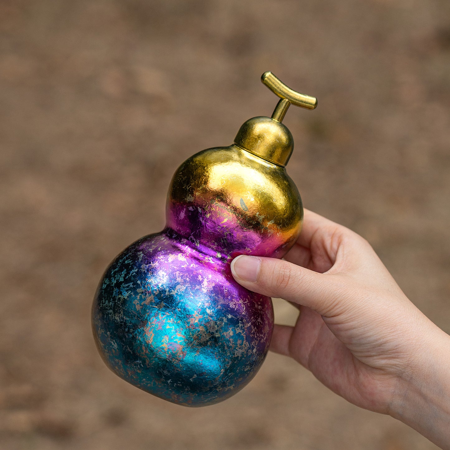 Boundless Voyage Premium Titanium Gourd Flask  | 500ml Crystallized Ice-Texture Canteen | Ultralight & Rustproof Alcohol Drinkware for Hiking & Camping