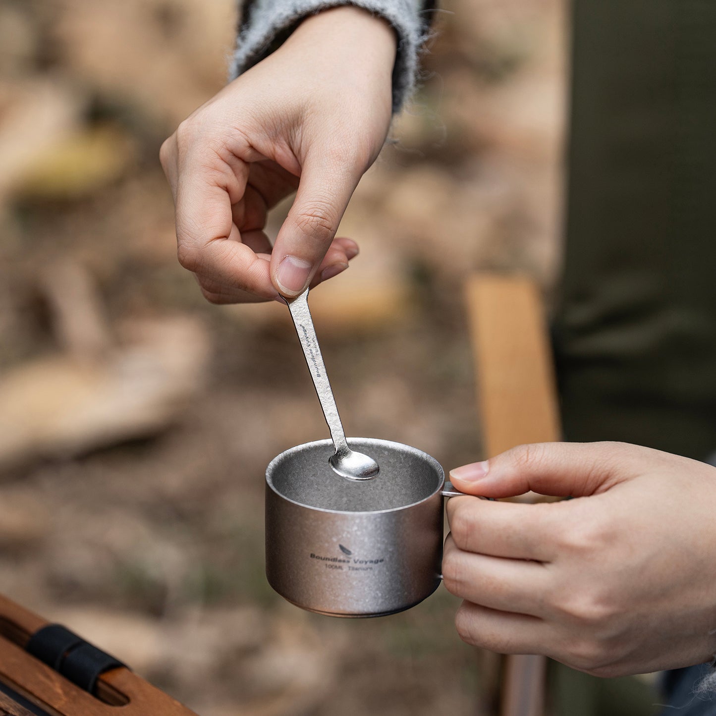 Boundless Voyage TA1 Titanium Mini Coffee Spoon – Ultralight Small Spoon for Dessert, Tea, Sugar & Jam | Perfect for Parties & Travel