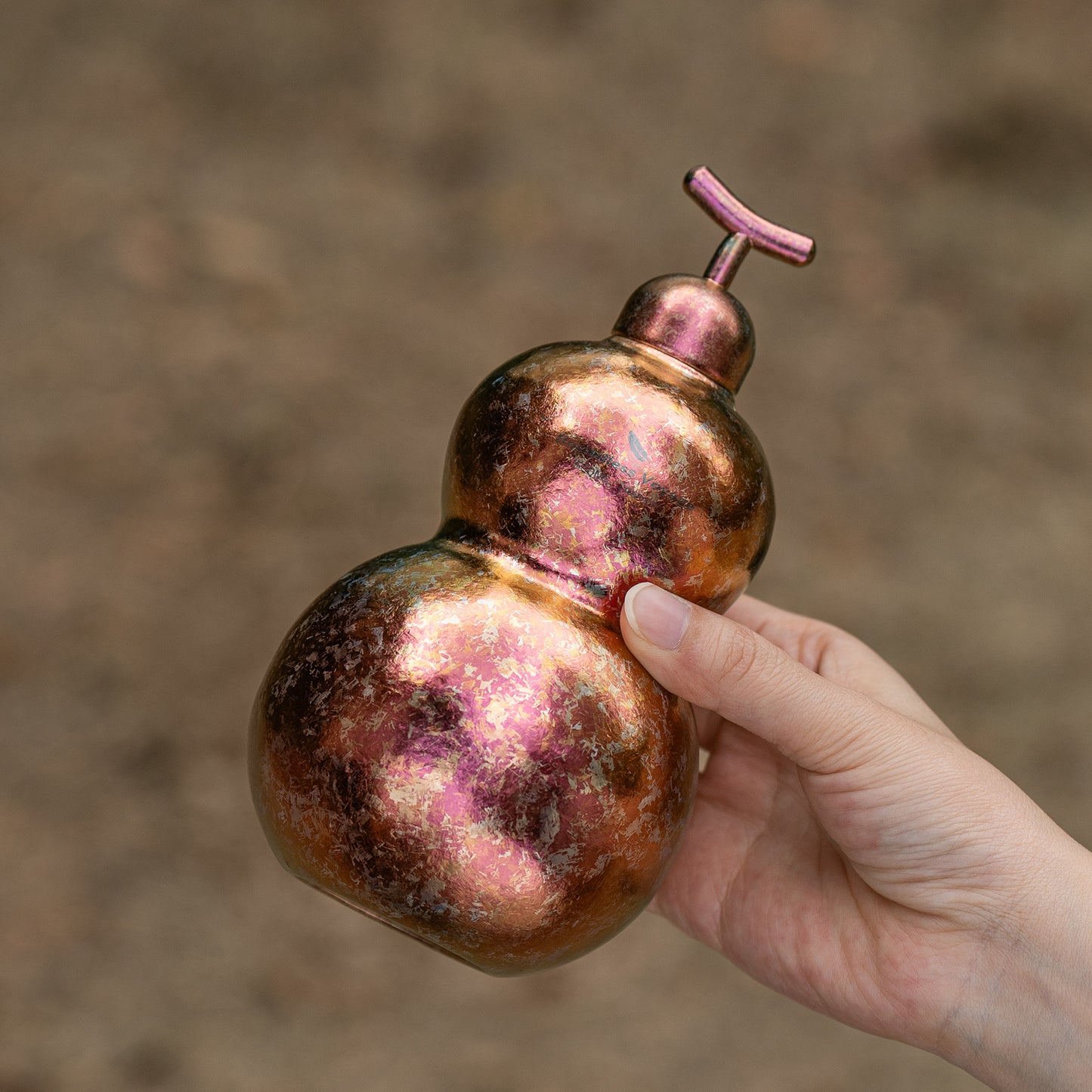 Boundless Voyage Premium Titanium Gourd Flask  | 500ml Crystallized Ice-Texture Canteen | Ultralight & Rustproof Alcohol Drinkware for Hiking & Camping