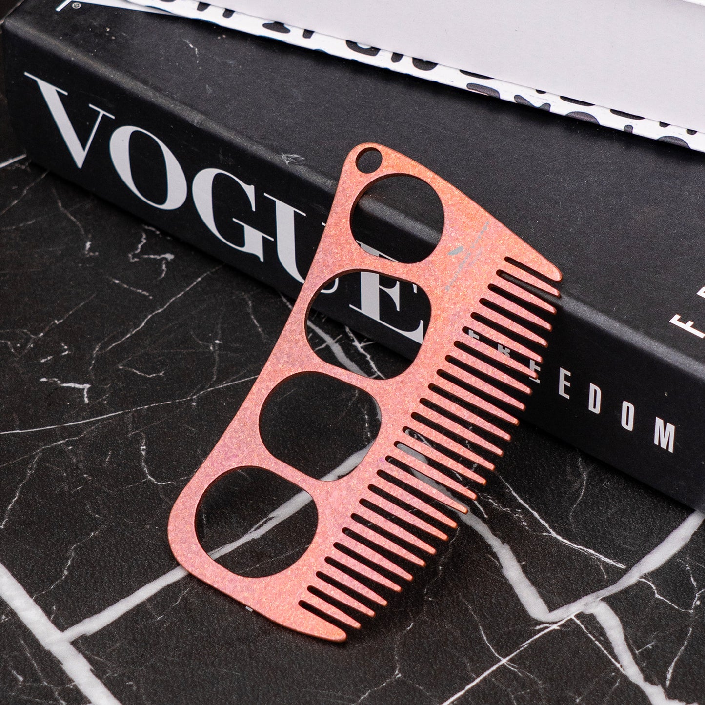 Boundless Voyage Titanium Crescent Hair & Beard Comb – Lightweight Unisex Grooming Tool for Home & Travel