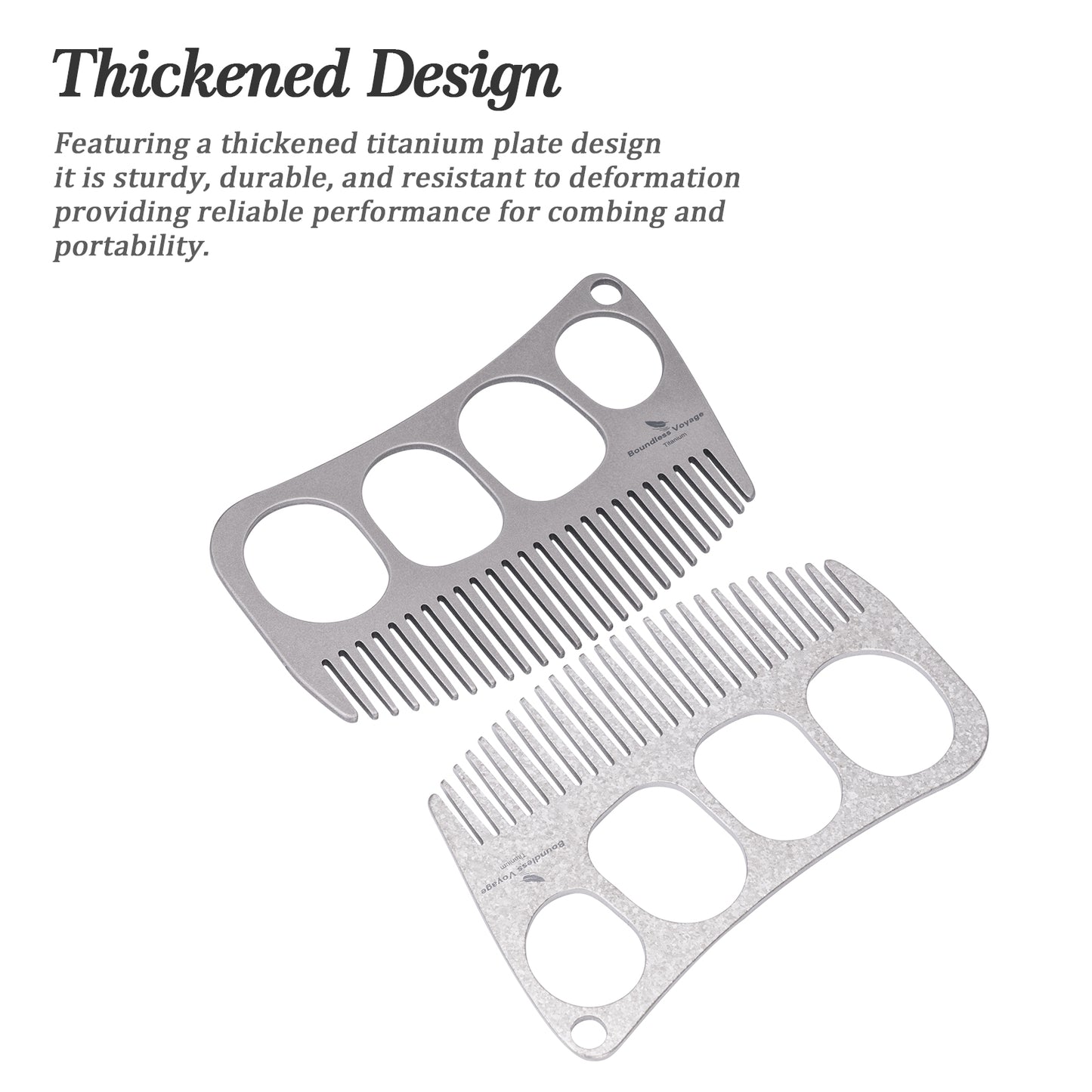 Boundless Voyage Titanium Crescent Hair & Beard Comb – Lightweight Unisex Grooming Tool for Home & Travel