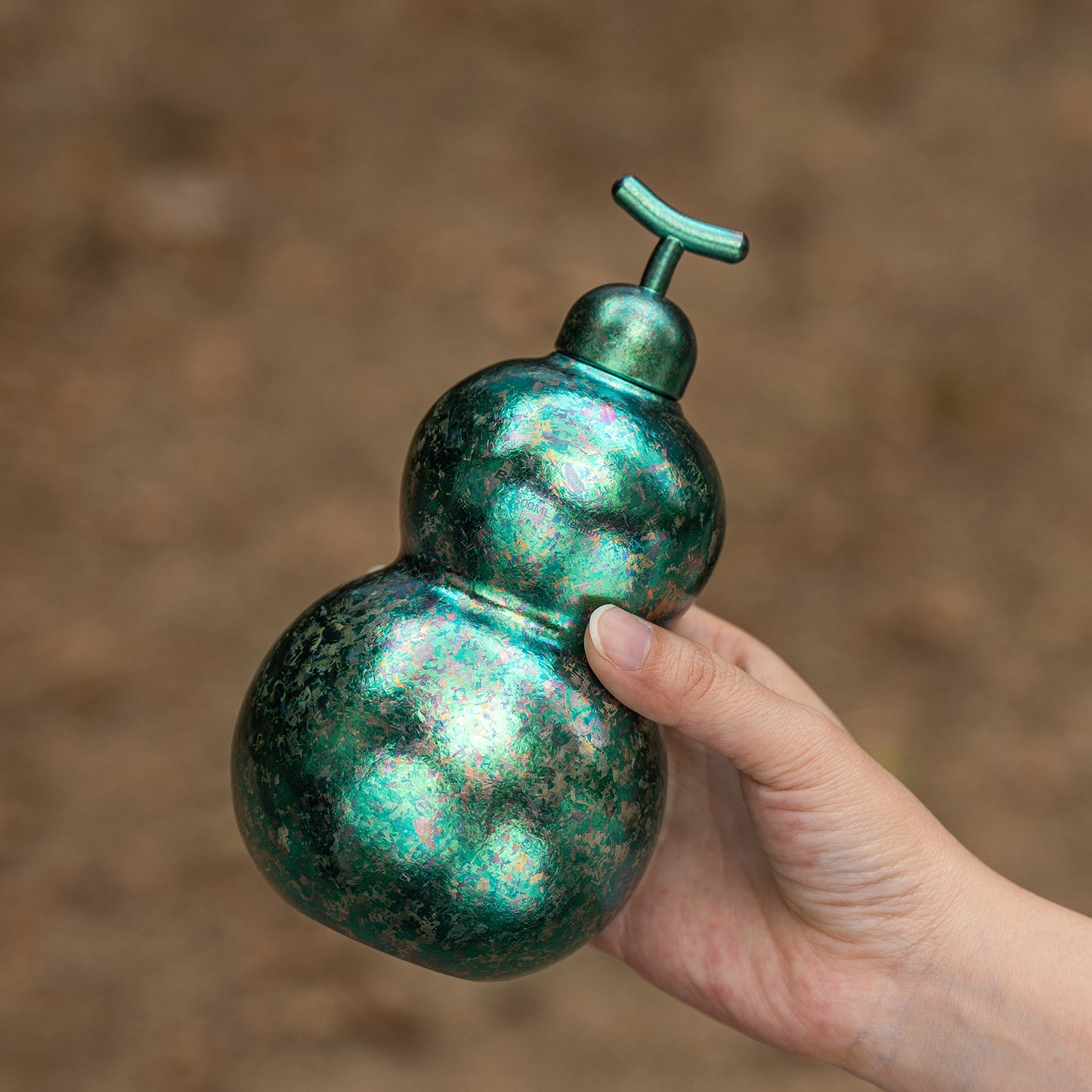 Boundless Voyage Premium Titanium Gourd Flask  | 500ml Crystallized Ice-Texture Canteen | Ultralight & Rustproof Alcohol Drinkware for Hiking & Camping