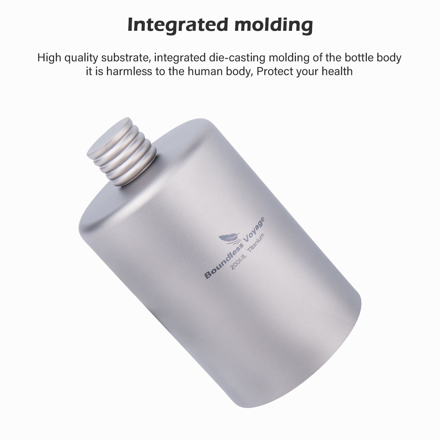 Boundless Voyage 200ml Titanium Pocket Flagon – Ultralight Portable Hip Flask for Camping, Hiking, Travel & Outdoor Adventures