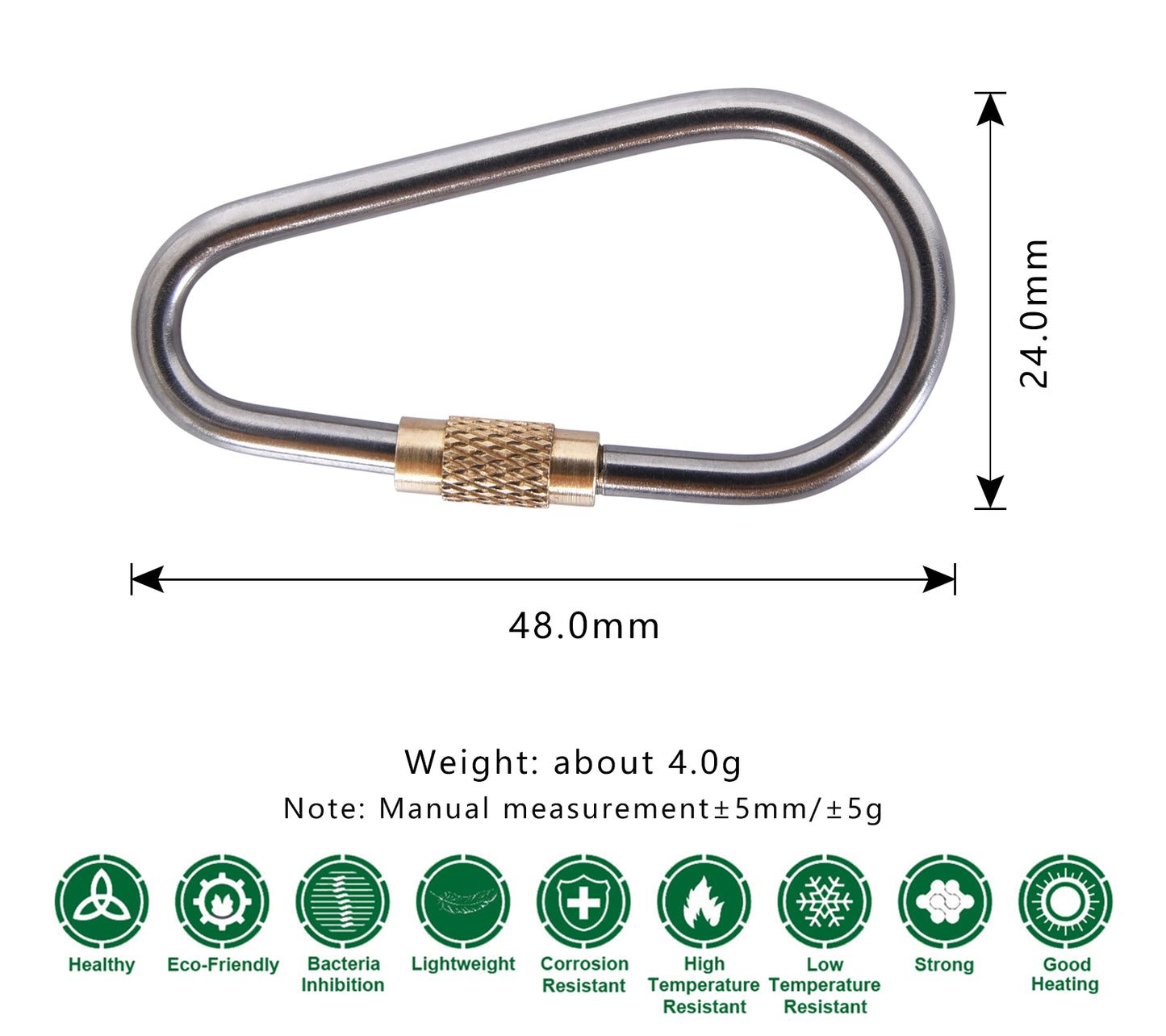 Boundless Vayage Outdoor Titanium Carabiners For Outdoor Camping Hiking Key Rings