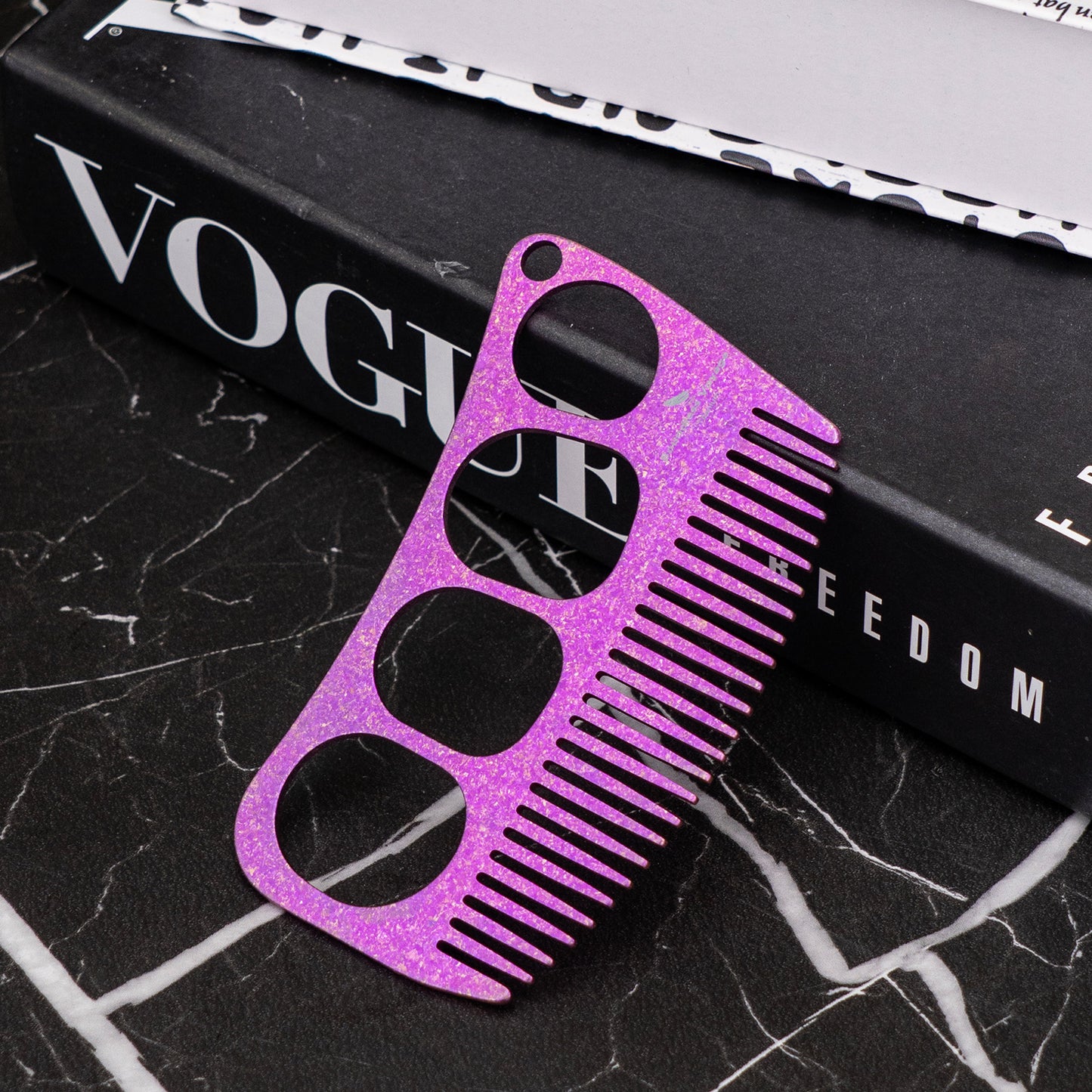 Boundless Voyage Titanium Crescent Hair & Beard Comb – Lightweight Unisex Grooming Tool for Home & Travel