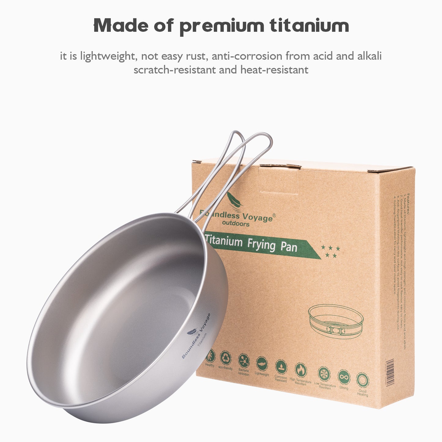 Boundless Voyage Titanium Nonstick Frying Pan 7 Inch – Ultralight, Scratch-Resistant Skillet for Eggs, Pancakes & Everyday Cooking